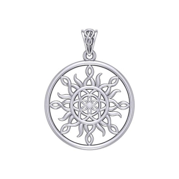 The Sun and Flower of Life Silver Pendant TPD5925 - Jewelry